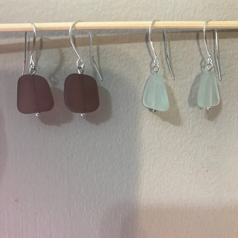 Earrings Seaglass & silver